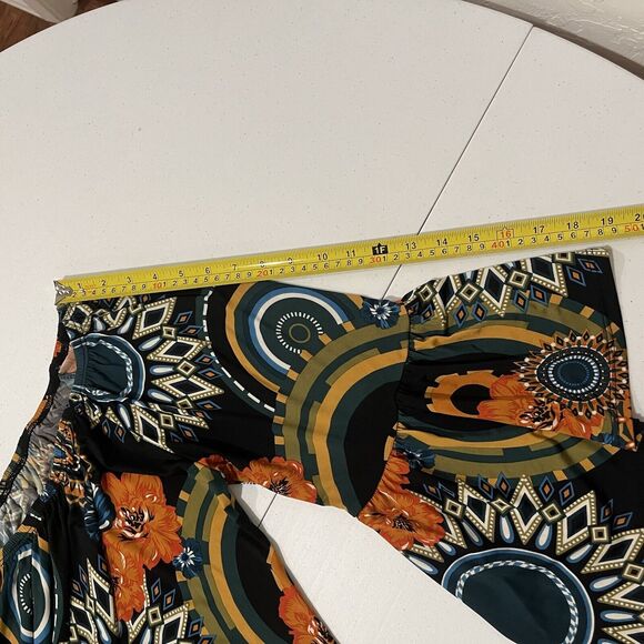 Womens Sz S Floral Off Shoulder Tunic Top / Dress Bell Sleeves Stretch Halloween - Picture 8 of 10